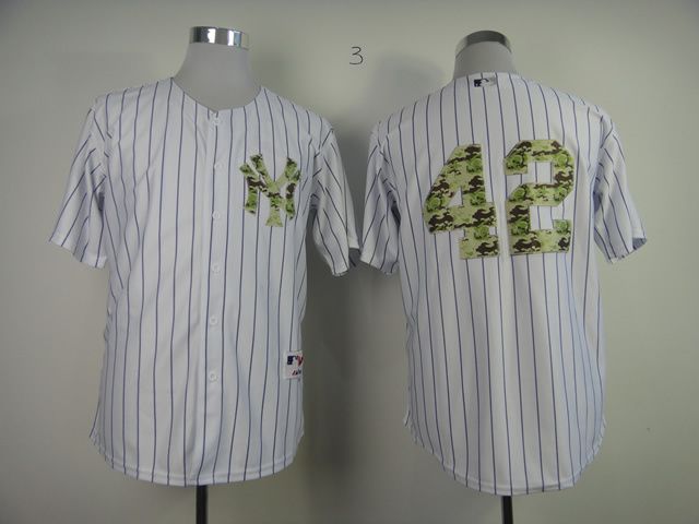 Men New York Yankees 42 Rivera White Camo MLB Jerseys